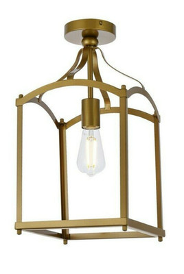 Flush Mount Brass Mid-century Modern Foyer Dining Room Bedroom Hallway Lighting