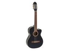 DIMAVERY CN-600E Chitarra Classica Elettrificata Nero, 4/4 Cutaway con Equalizza