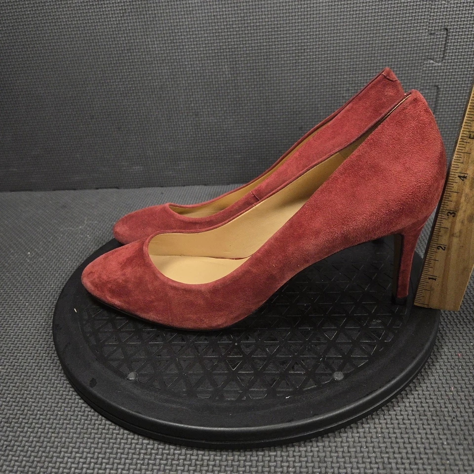 Zapatos Talbots Mujer Talla 10.5 Borgoña Gamuza Cuero Bombas Tacones Vestido Clásico Foto 3 de 4