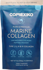 Marine Collagen Powder Supplement Unflavored - 10,000Mg Double Hydrolyzed Collag