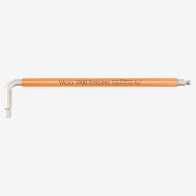 Wera 022854 Multicolor Hex-Plus Stainless L-key with Ball End, 3/16'' x 154mm (Br