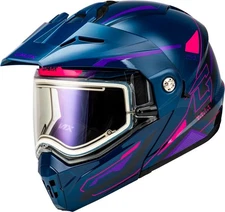 GMAX MD-74S Spectre Snow Helmet w/Electric Heated Shield Blue/Pink/Purple