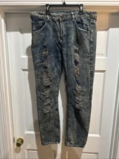 Liberty Square Jeans Size 36x29 Distressed Worn  Exclusive Decoration