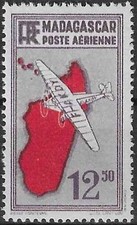 Timbre Avions Madagascar (Colonies françaises) PA11 * - 83031FT