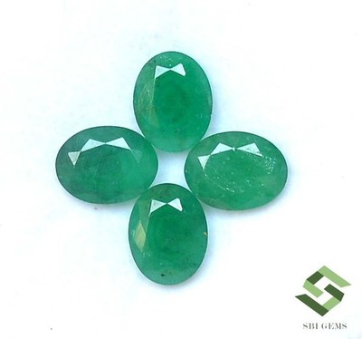 9x7 mm Natural Emerald Oval Cut Lot 04 Pcs 6.47 CTS Untreated Loose Gemstones