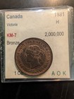 1881 H Large Cent Canadian Coin Highgrade Beauty — photo 1