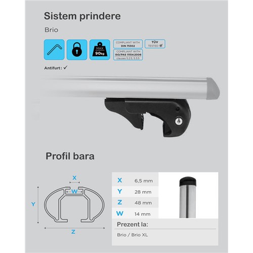 Portaequipajes bastidor barras transversales aluminio hasta 90 kg Chevrolet Tracker (ET/TA) 1988-1998 - Imagen 7 de 15