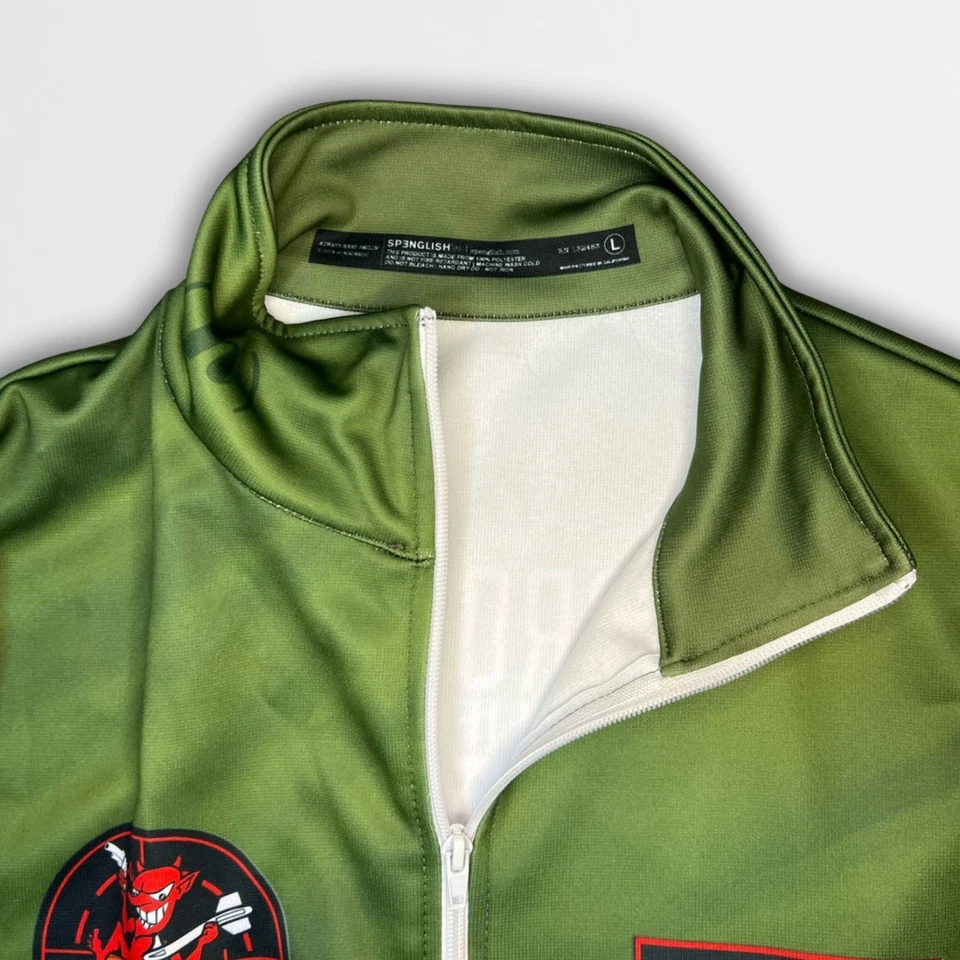 Chaqueta deportiva Top Gun Parody Coronado Islanders de Spenglish verde con parches L P Foto 4 de 4