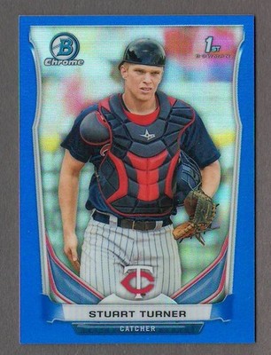 STUART TURNER 2014 Bowman Chrome Mini BLUE REFRACTOR #18/20 Twins 1st Card Ref