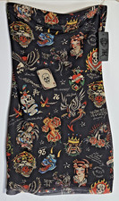 Ed Hardy Mesh Bodycon Tube Dress NWT Women’s Size XS SkullRoseTigerDragon...