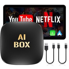 Wireless CarPlay AI box Android Auto WIFI Adapter Converter w/Netflix YouTube
