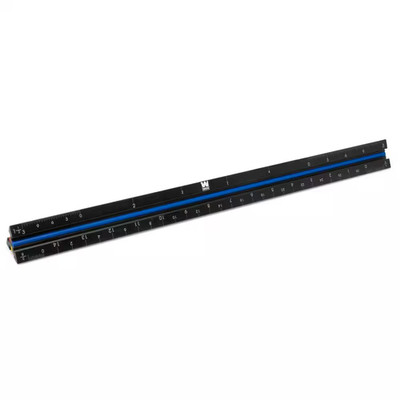 12 In. Aluminum Triangular Architect Ruler with Laser-Etched Imperial Drafting S