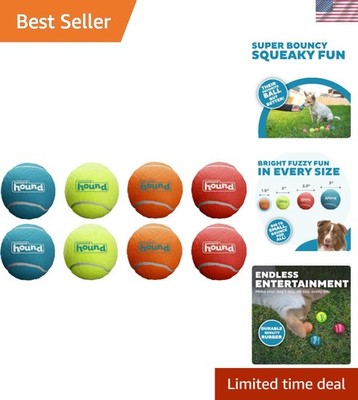 Squeaker Ballz for Small Dogs - X-Small 1.5  Squeaky Tennis Balls, 8-Pack