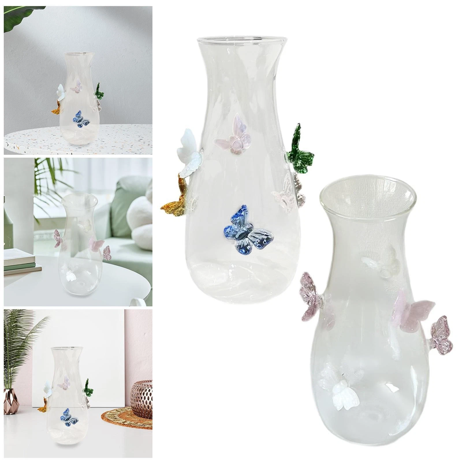 3D Butterfly Vase Bouquet Holder Lightweight Figurine Decoration Decorative