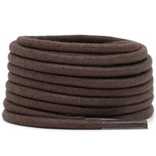 Round Cotton Waxed Shoelaces: 7/50 Inches Dark Brown Dress Shoe Laces for Boo...