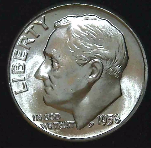 1958-P 10C Roosevelt Dime BU 90% Silver 26owt0228-6