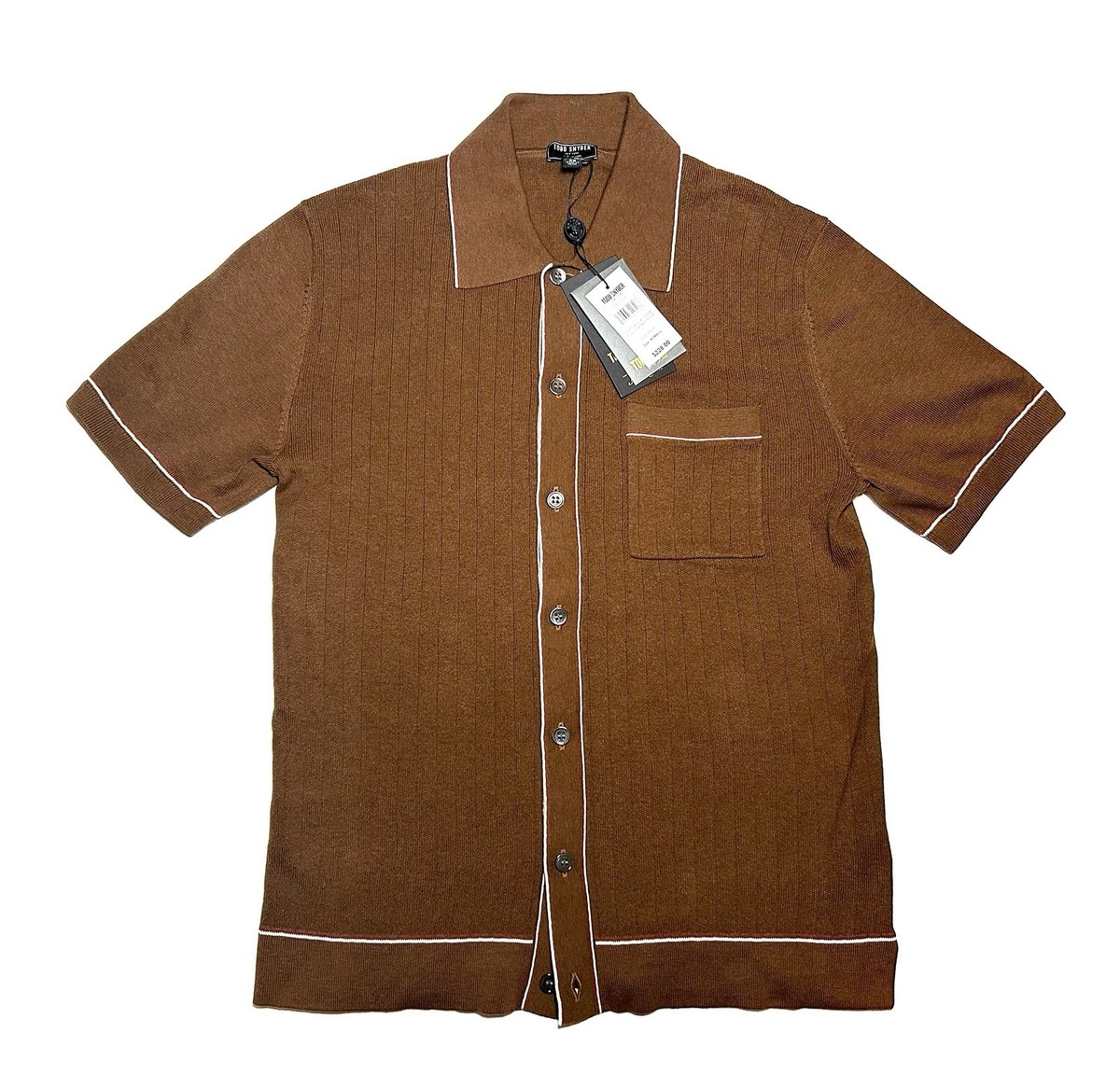 Todd Snyder Cotton Silk Short Sleeve Full Placket Polo