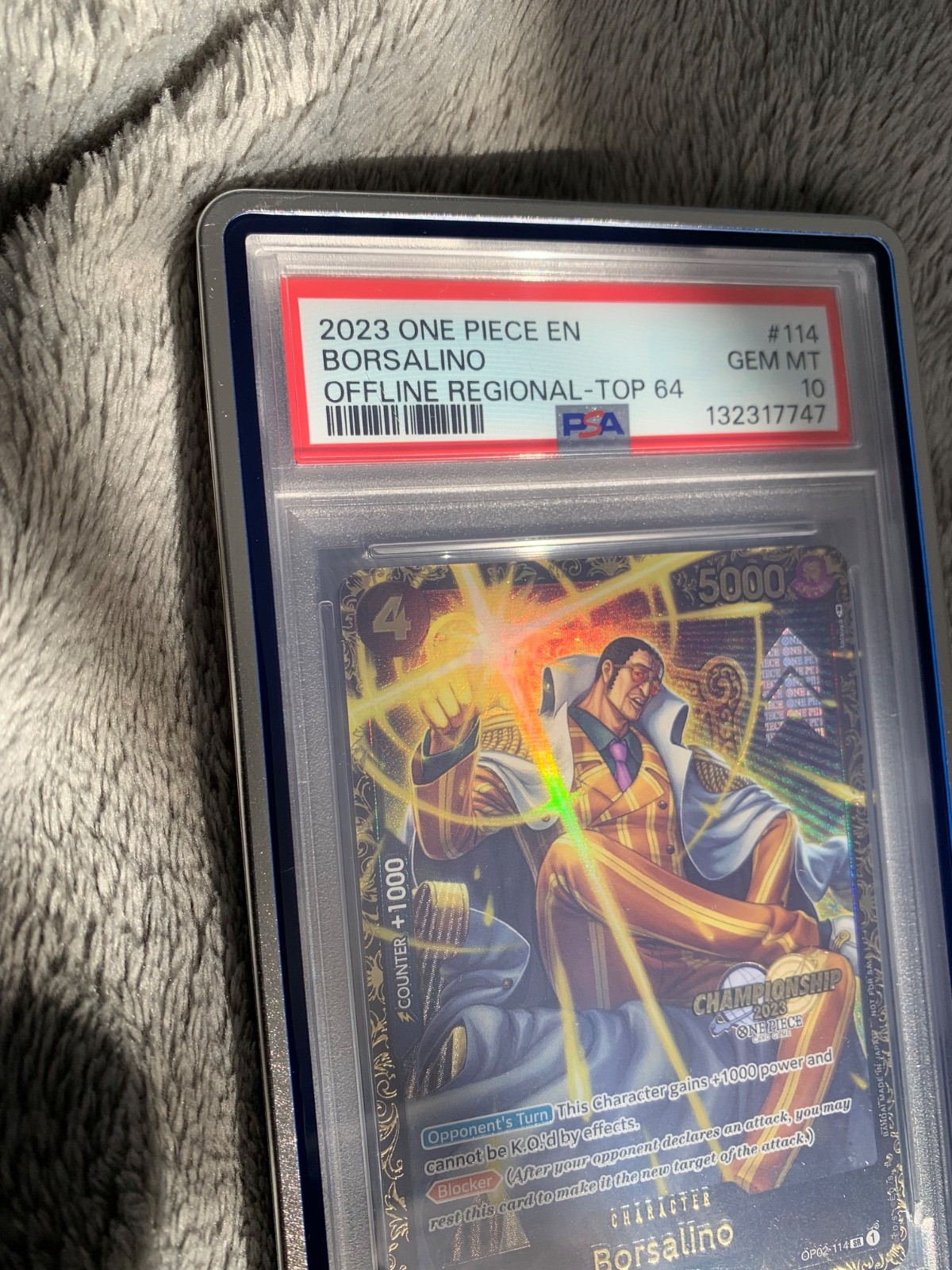 2023 ONE PIECE PROMOS OFFLINE REGIONAL-TOP 64 #114 BORSALINO PSA 10