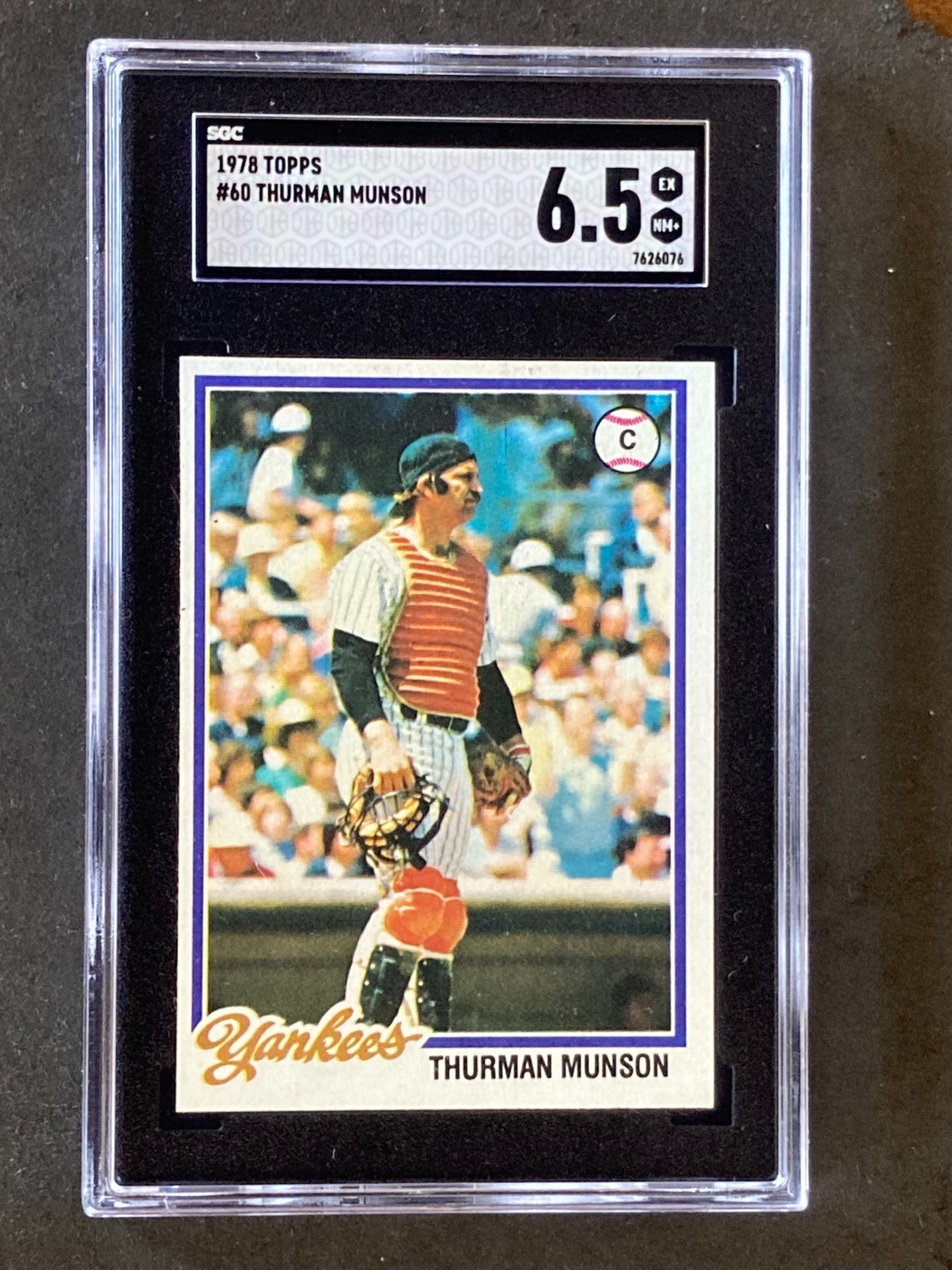 1978 Topps #60 Thurman Munson SGC 6.5