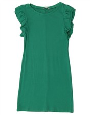 ZARA Womens Shift Dress UK 14 Large Green Cotton CT02