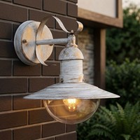 LED AußEnwandleuchte Wandlampe Balkonleuchte Vintage Weiß Stahl Fassadenleuchte