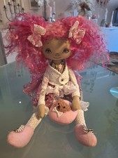 schöne KÜNSTLERPUPPE mit kleinem Kissen - g...
