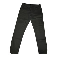 NOVAMEN Men's Black Denim Jeans Slim Fit Straight Leg 5-Pocket Button Fly
