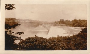 Vintage Photo American Falls Niagara Honeymoon Upper Steel Arch Bridge Sepia USA