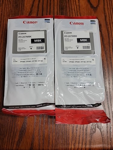 2pk- Canon PFI-207MBK Matt Black Ink Cartridge IPF680 IPF685 IPF780 IPF785 - 第 1/2 張圖片