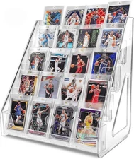 Trading Card Display Stand, 5 Tier Vertical Holder for Baseball Basketball Sport