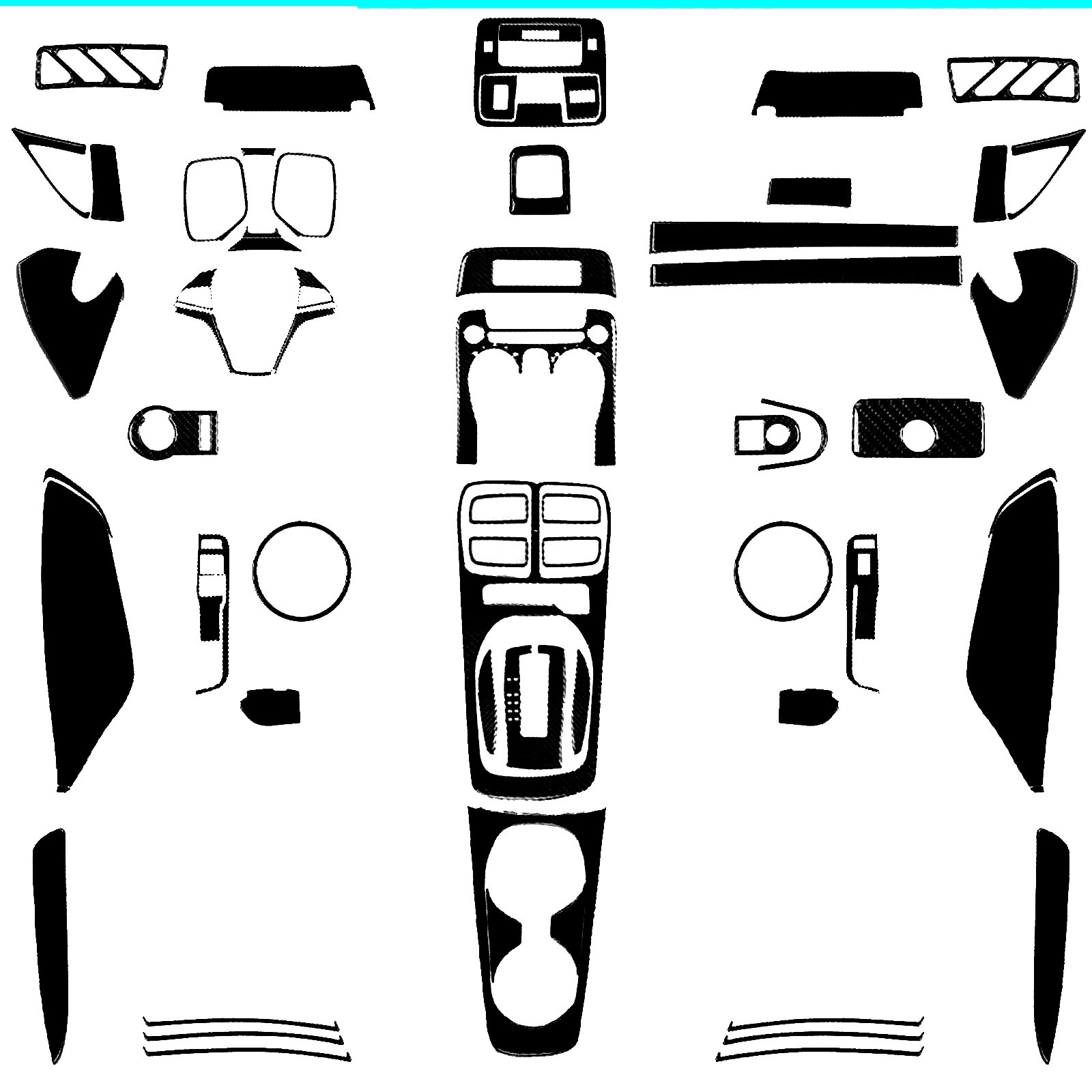 72Pcs Glossy Piano Black Full Interior Trim Kits For Chevrolet Camaro 2010+