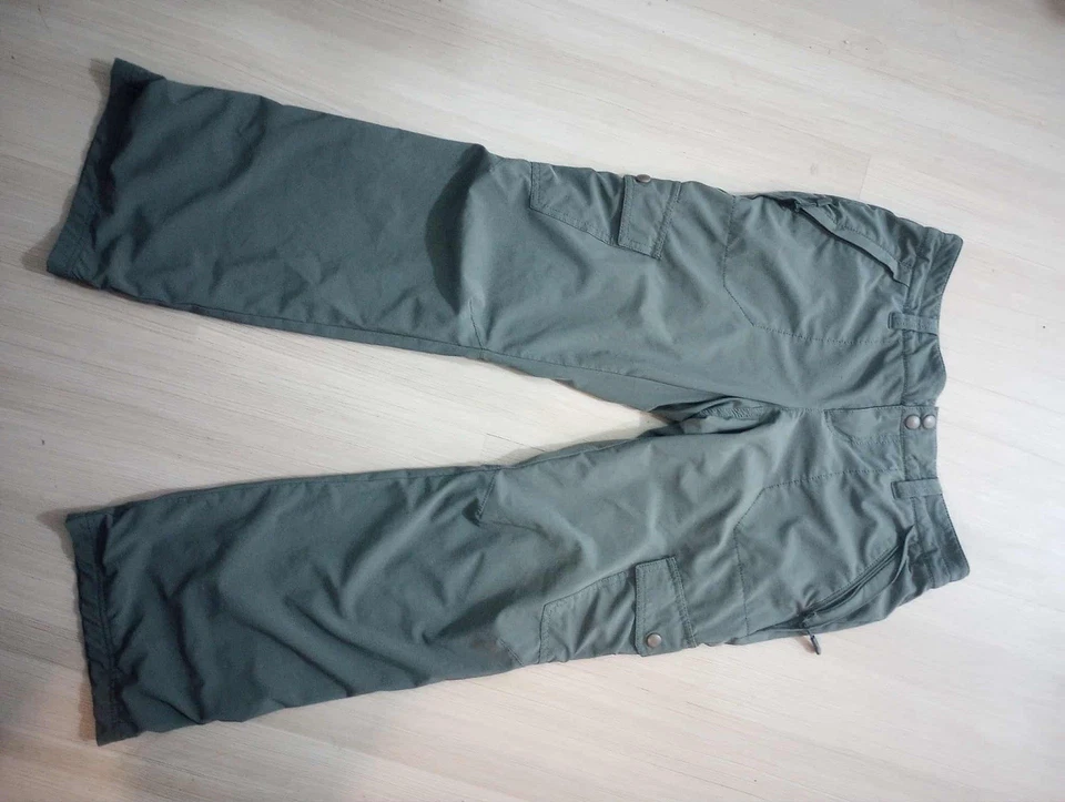 Pantalones forrados de lana gris tiro bajo Eddie Bauer Petite 2 para mujer Foto 3 de 3