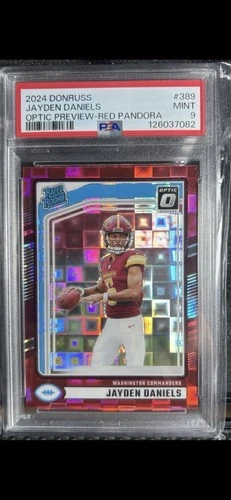 2024 Panini Donruss Jayden Daniels Preview Red Pandora Psa 9