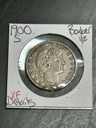 1900 S Barber Silver Half Dollar Nice XF Extra Fine Details Coin (Raw16904)