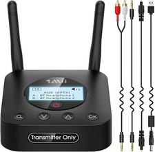 1Mii B06TX Long Range Bluetooth 5.2 Transmitter -TV/PC/Projector to Headphones
