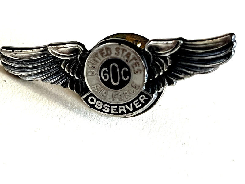 VINTAGE COC  US AIR FORCE OBSERVER TACKBACK PIN COLLECTIBLE LOWEST PRICE EBAY !!