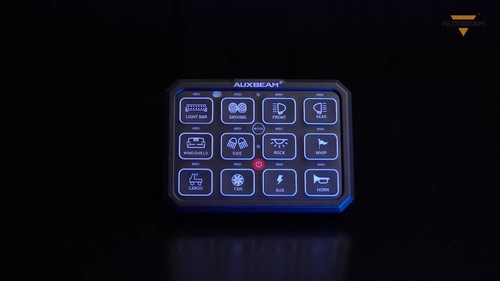 AUXBEAM RGB 12 GANG Switch Panel Relay System 12V/24V bluetooth Remote Control - Video 1 di 1