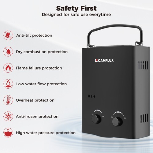CAMPLUX Gas Hot Water Heater Portable Instant Camping Shower System Caravan LPG - Picture 6 of 9