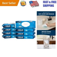 XL Flushable Wet Wipes - 360 Total, Adult Wipes, 8 Flip-Top Packs - 45ct