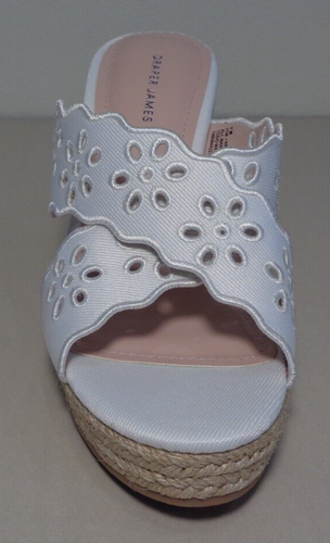 Draper James Size 7 M EMILY White Wedge Heeled Sandals New Women's Shoes - Picture 8 of 20