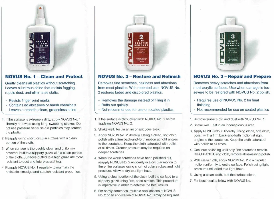 Novus 1,2,3 Plastic Polish System, 3x 2oz, Plastic Polish - Image 4 of 4