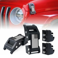 2pcs Black Aluminum Hood Lock Latch Catch Kit For Jeep Wrangler Jk 2007-2018