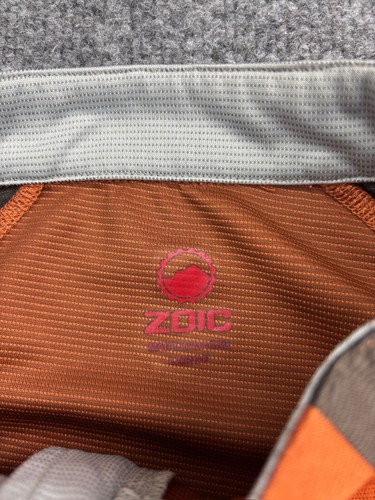 Vintage Zoic Cycling Shirt Men's L Orange Brown 1/2 Zip Short Sleeve Jersey - Picture 2 of 7