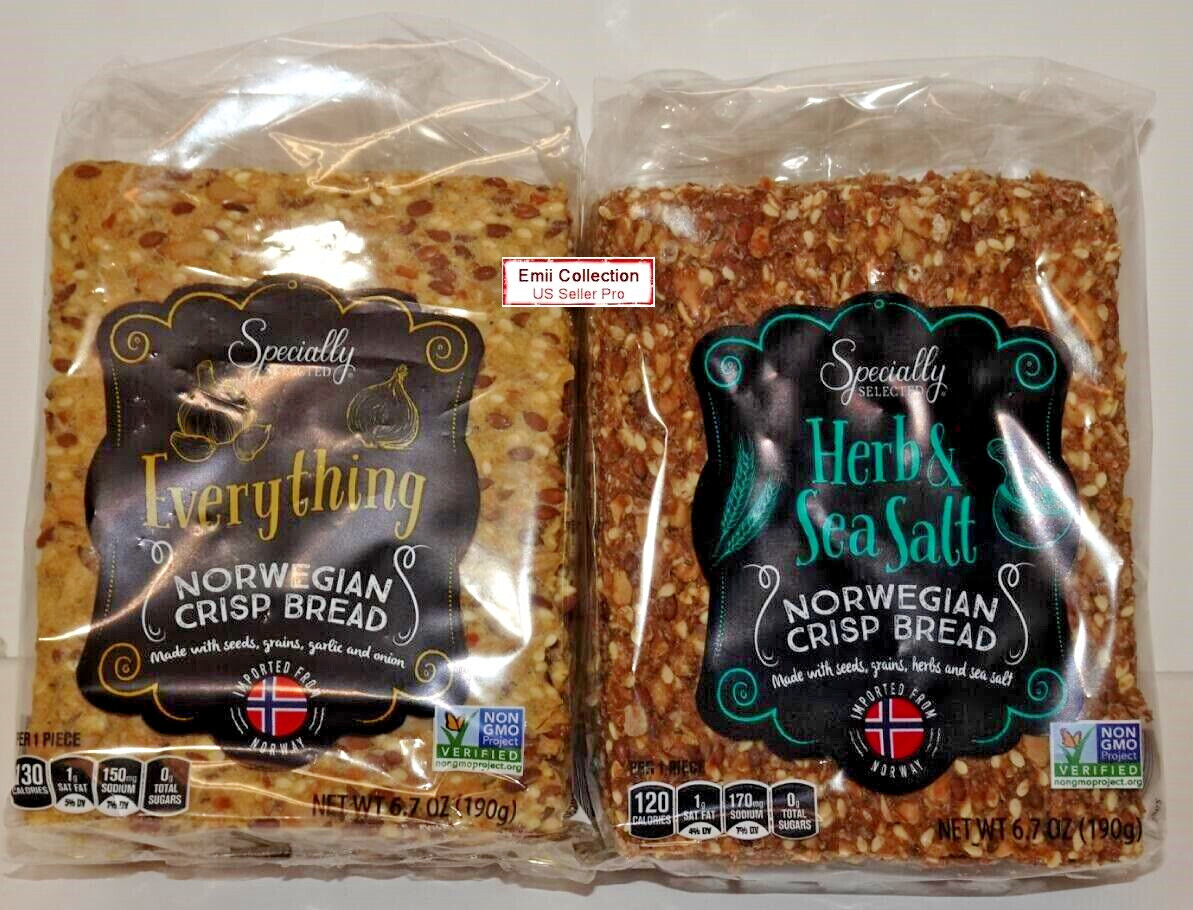 Specially Selected Everything and Herb & Sea Salt Norwegian Crisp Bread