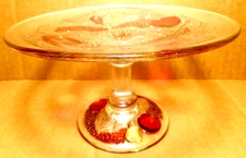 Westmoreland~1928-1940 Della Robbia Flashed Mint Compote Footed Server Platter