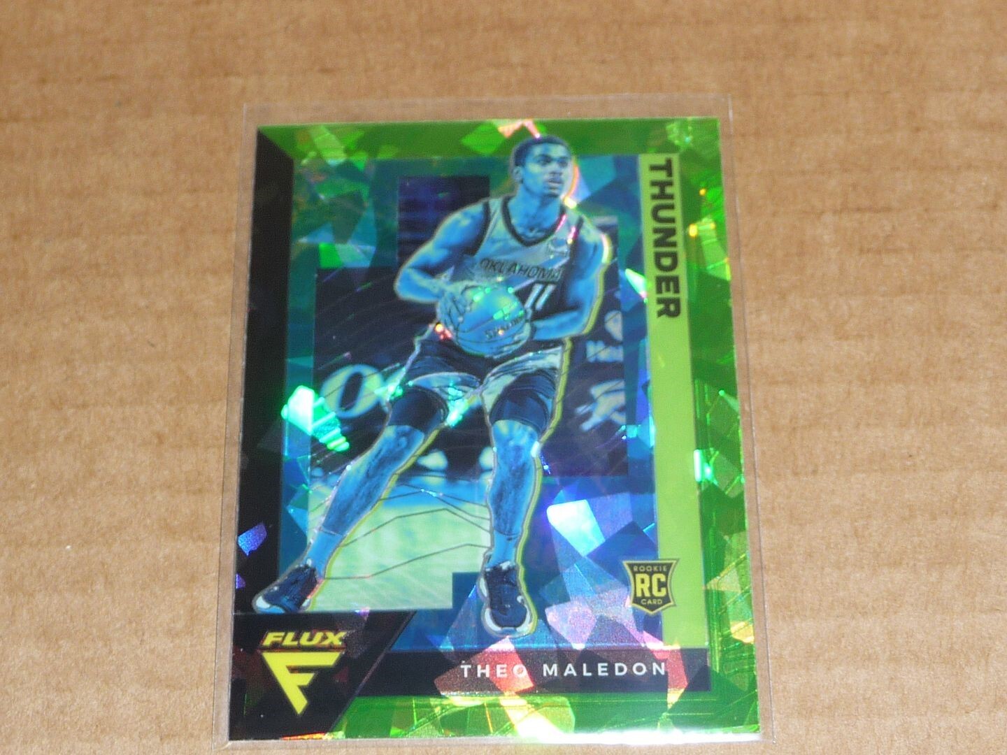 2020/21 Panini FLUX FANATICS GREEN CRACKED ICE PRIZM THEO MALEDON THUNDER #227