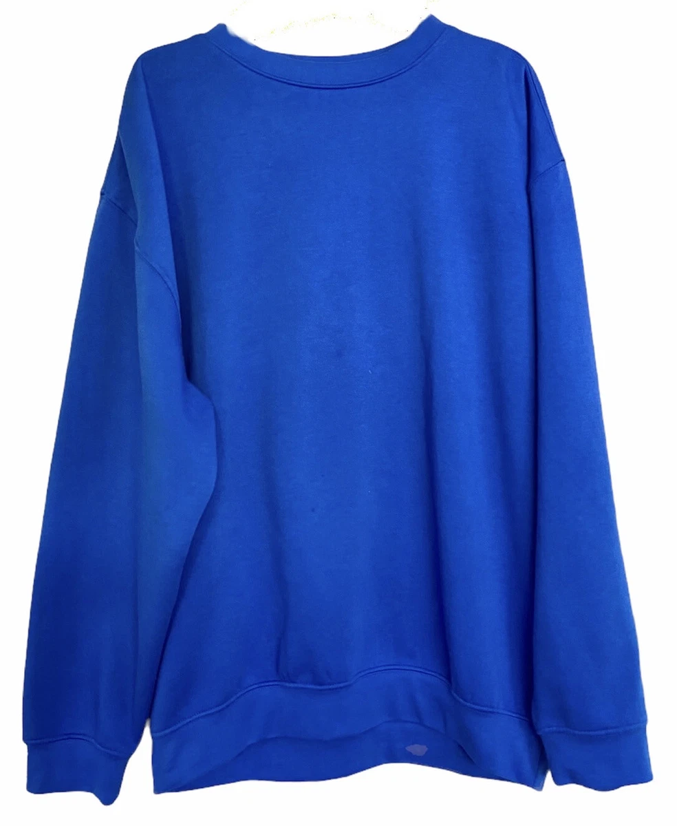 Dickies Plain Blue Pullover Crew-Neck Oversized Jumper Sweater Cotton Blend  (L) | eBay