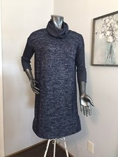 GAP Sweater Dress Pullover Women Size XS Swing turtleneck Blue Long Sleeve