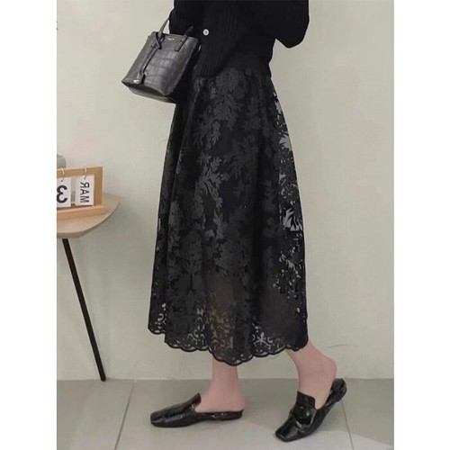 Bohemian Lace Maxi Bloom Women Skirt in Black Stylish, Comfortable & Chic-SK196 - Picture 17 of 17