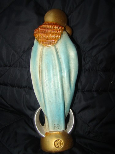 Antike Madonna 22 cm Heiligenfigur Statue 1920 Maria Mutter Gottes mit Jesuskind - Bild 8 von 12
